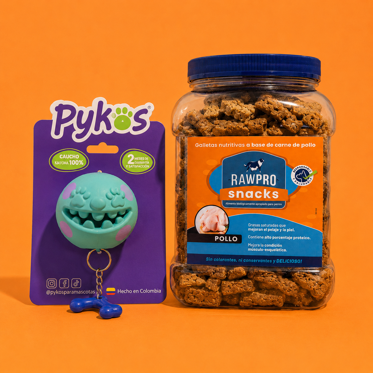 Pack Galletas de pollo 1 kg + Pelota doble función + Envío gratis
