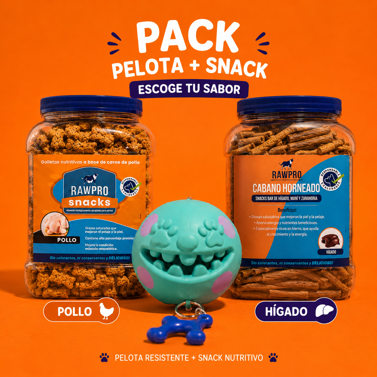 Pack Snacks Naturales 1 kg + Pelota doble función con Envío Gratis